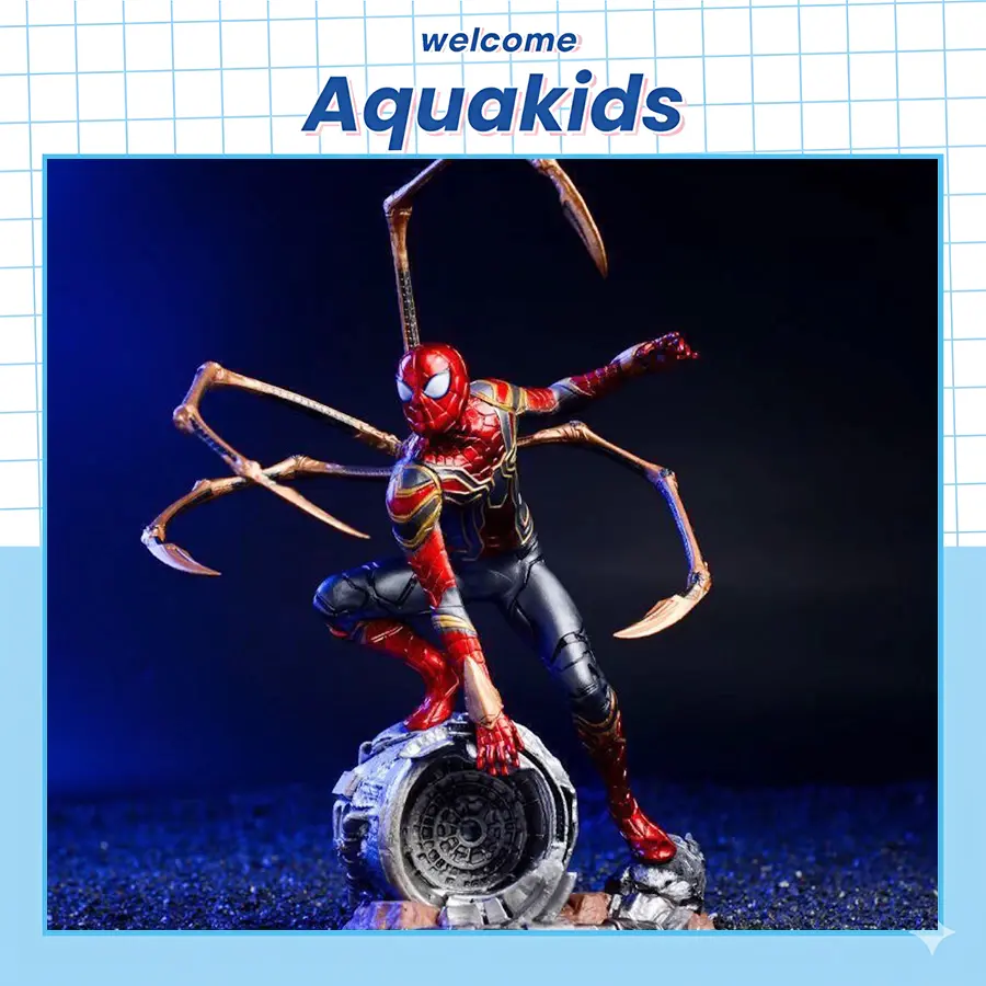 Mô hình người nhện Iron Spider spiderman 20-25cm decor siêu nhân siêu anh hùng avenger cao cấp endgame giá rẻ Aquakids