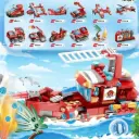 Mô hình lắp ráp tàu cứu hộ mini giá rẻ 12 in 1 cho bé thông minh sáng tạo Aquakids