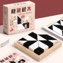 Bộ Đồ Chơi Xếp Hình IQ Ghép hình Khối 3D Màu Trắng Đen Tư Duy Giáo Dục Giúp Phát Triển Trí Tuệ Cho Bé Aquakids