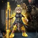 Mô hình lắp ráp Black Myth Wukong Tôn Ngộ Không cầm gậy như ý nhân vật mảnh trơn có thể cử động